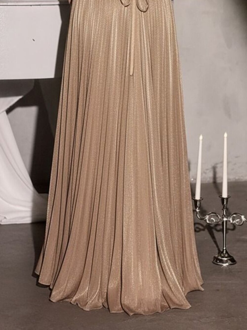 New A-Line Navy Evening Luminescent Chiffon Gown w/ Asymmetrcial CD409 - Picture 7 of 10